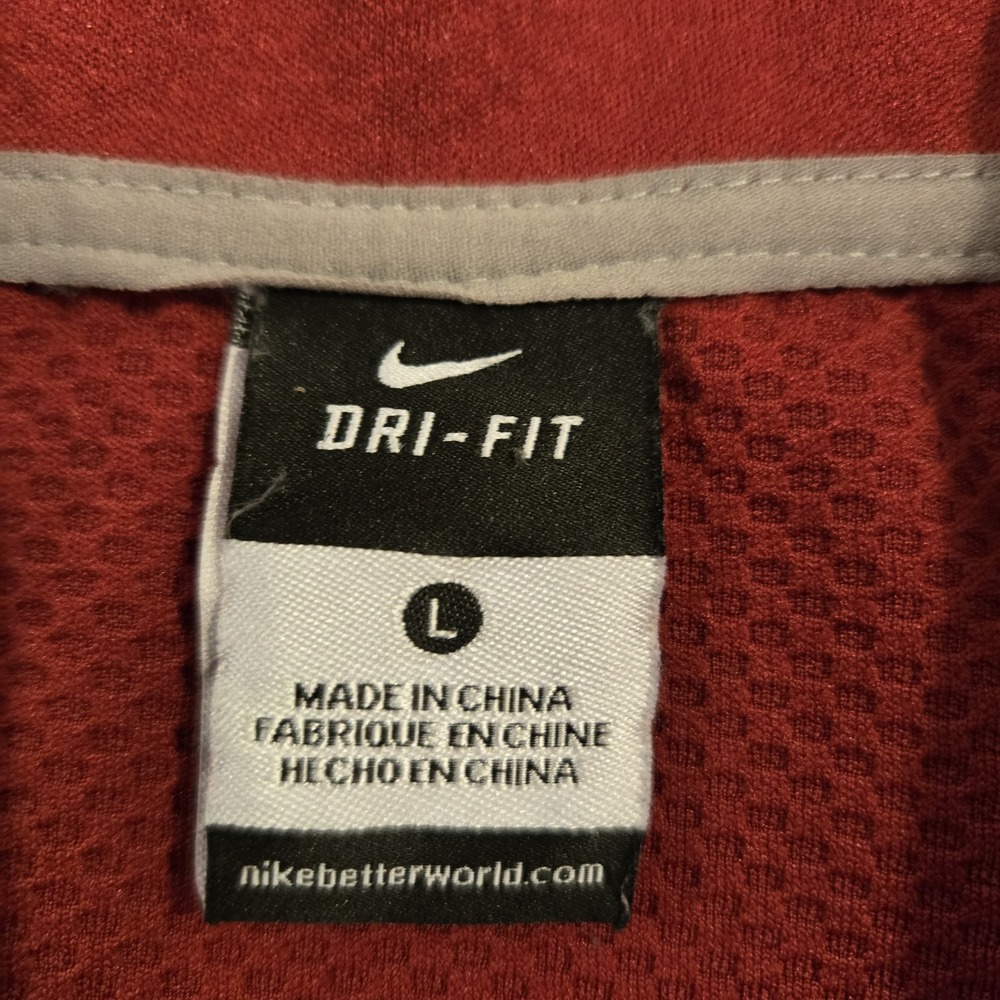 NIKE Women's University of Alabama 1/4 Zip Jacket Dri-Fit Crimsom Tide Fan Large - Picture 2 of 9